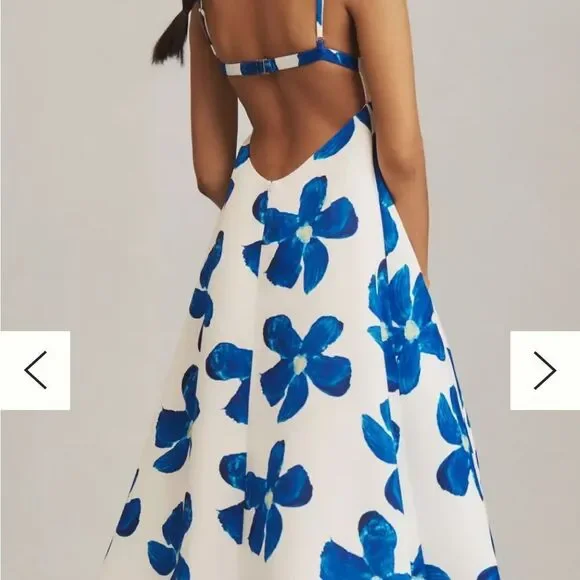 Anthropologie SAU LEE Lucia Square-Neck Satin Maxi Dress - Picture 7 of 11